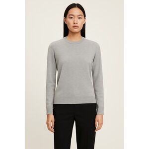 Uncle Studios Women's Classic Grey 100%‎ Cashmere Crew Neck Sweater- Size XS